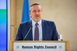 .E. Mr. Anders Samuelsen, Minister for Foreign Affairs of Denmark, speaks during the High-Level-Segment of the 34th Session of the Human Rights Council. UN Photo / Elma Okic